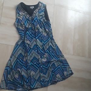 Imprint blue dress